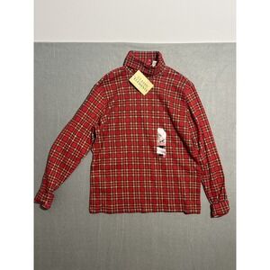 Classic Elements Women's Red Plaid Turtleneck Top Size M (10-12) 100% Cotton NWT